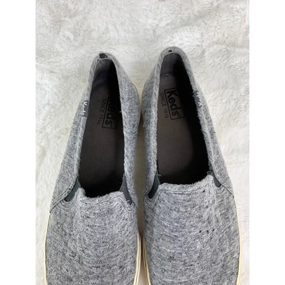 Keds Women’s Double Decker Gray Perforated Slip-On Sneakers Size 10 - Picture 8 of 8